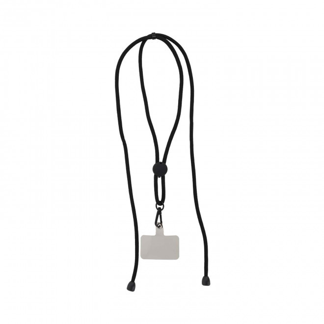 CORDON TOUR DE COU TELEPHONE PERSONNALISABLE 'NIROUX' - noir