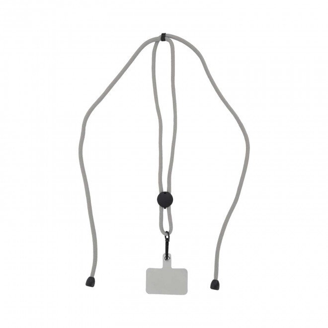 CORDON TOUR DE COU TELEPHONE PERSONNALISABLE 'NIROUX' - gris clair