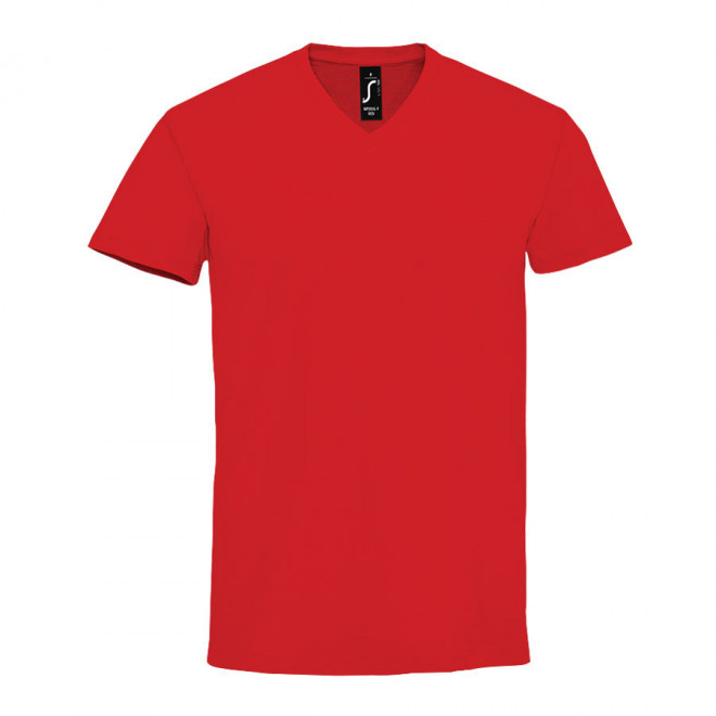 TEE-SHIRT HOMME PUBLICITAIRE COL V 'IMPERIAL V' - rouge