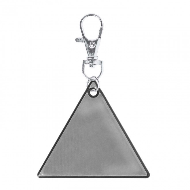 PORTE CLE REFLECHISSANT PERSONNALISABLE 'OVIO TRIANGLE' - argent