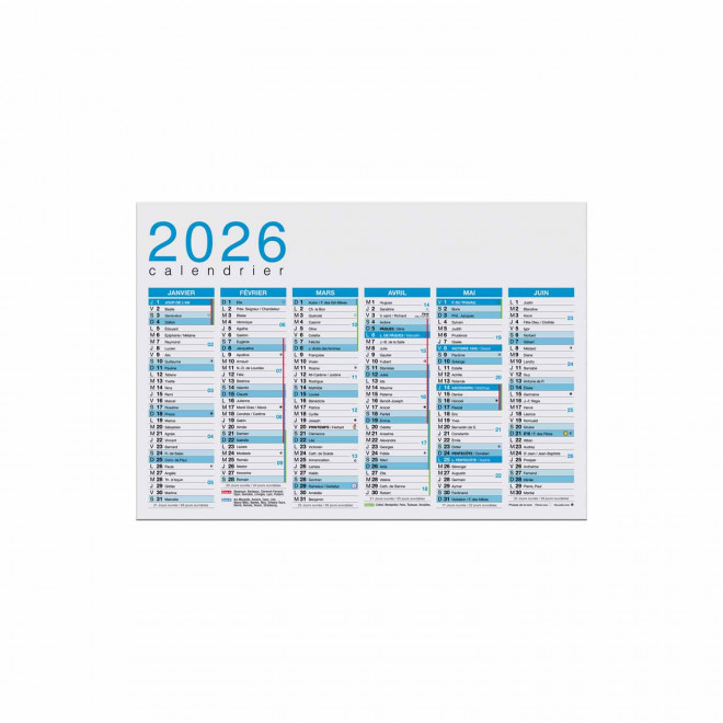 CALENDRIER SOUPLE PERSONNALISABLE CARTONNÉ A2 À A5 'ASTERO' - bleu