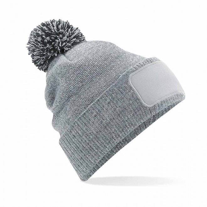 BONNET AVEC REVERS PERSONNALISABLE 'SNOBI PATCH RECTANGLE' - gris chiné