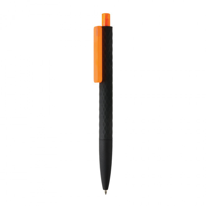 STYLO SOFT TOUCH PERSONNALISÉ 'RIYA BLACK' - orange