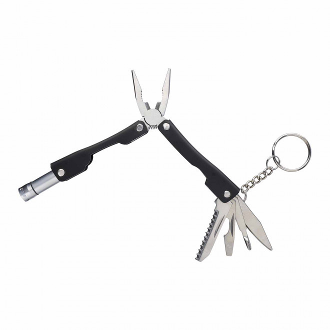 PORTE-CLES PINCE MULTIFONCTION PERSONNALISABLE 'NOMA' - noir