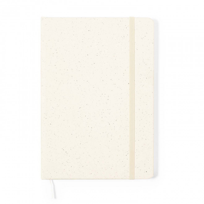 CARNET A5 CARTON RECYCLE RIGIDE PERSONNALISABLE 'LAURENT' - blanc cassé