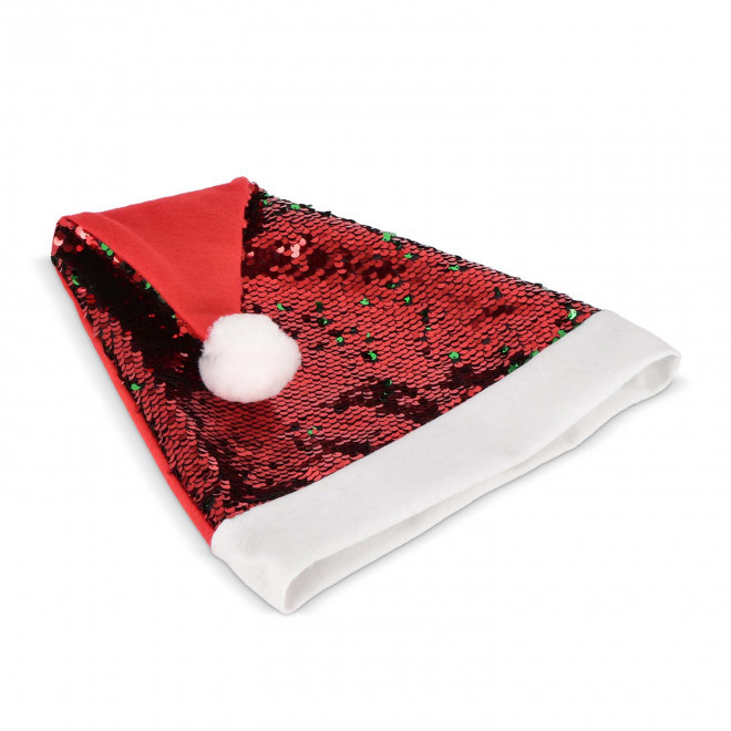 BONNET DE NOEL PAILLETE PERSONNALISE 'FLOCK' - rouge/vert
