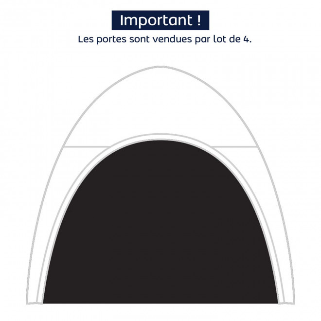 KIT 4 PORTES NEUTRES POURE TENTE PERSONNALISABLE 'INUITE' - noir
