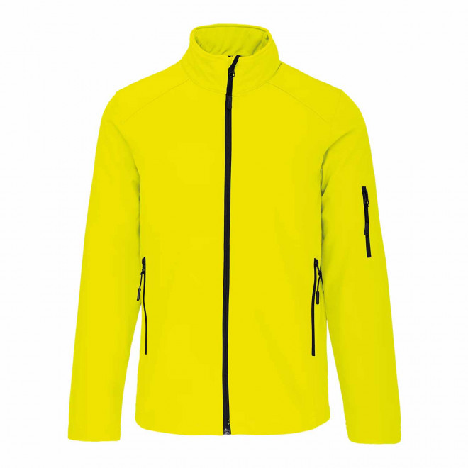 VESTE SOFTSHELL HOMME PERSONNALISABLE 'KARISOFT' - jaune fluo
