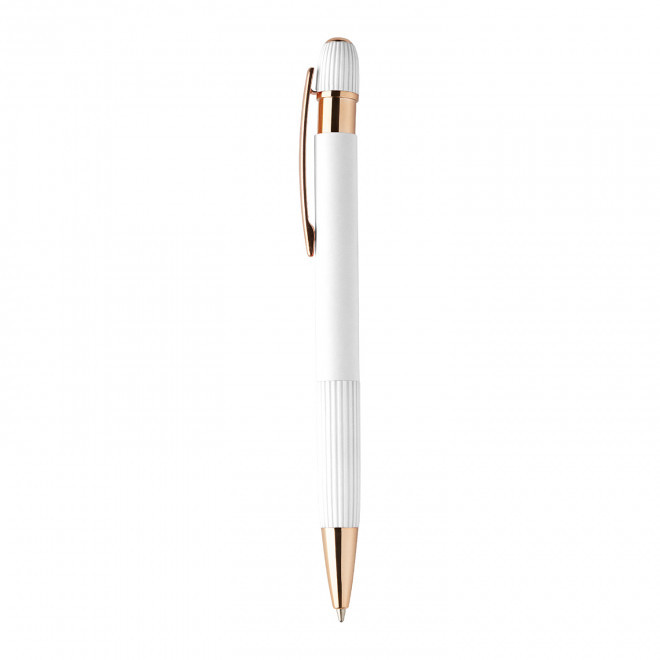 STYLO EN ALU RECYCLE PERSONNALISABLE 'POLUX ROSY' - blanc