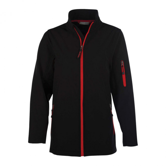 SOFTSHELL PERSONNALISABLE FEMME PEN DUICK 'ATLANTIC' - noir/rouge