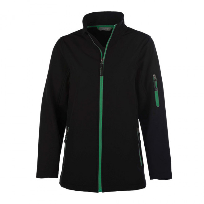SOFTSHELL PERSONNALISABLE FEMME PEN DUICK 'ATLANTIC' - noir/vert