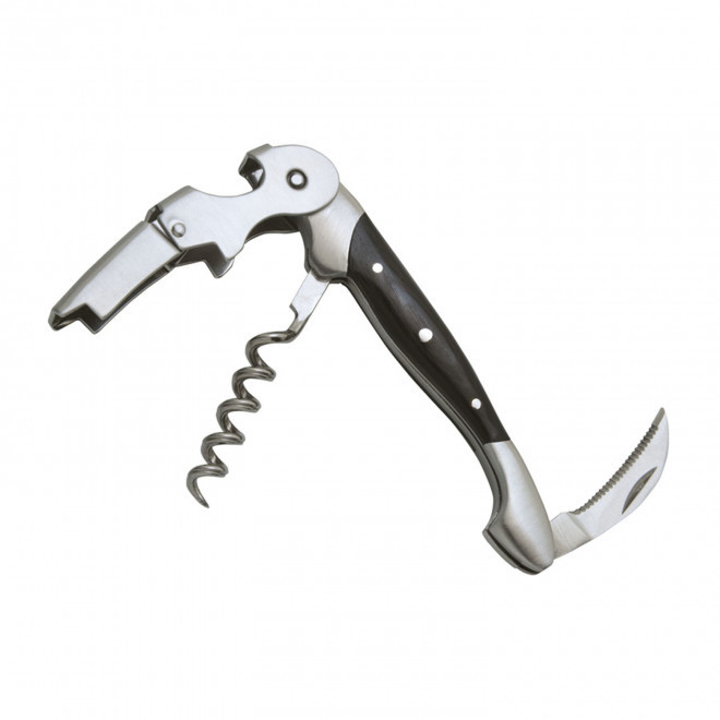 SOMMELIER DOUBLE LEVIER PERSONNALISABLE 'EGROLA' - noir