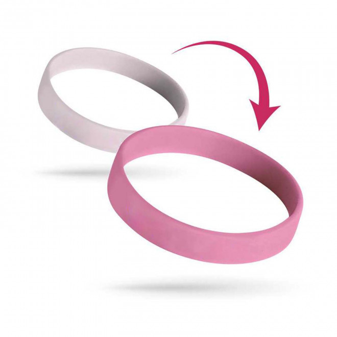 BRACELET SILICONE REACTIF UV PERSONNALISABLE 'FESTI SUN' - rose