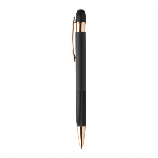 STYLO EN ALU RECYCLE PERSONNALISABLE 'POLUX ROSY' - noir