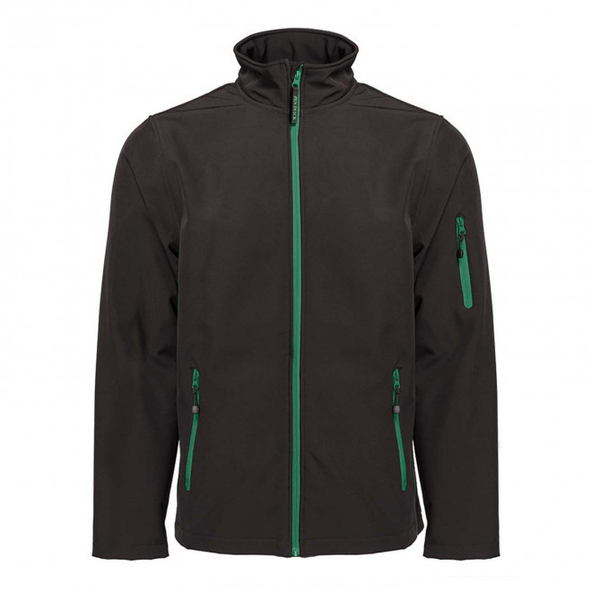 SOFTSHELL HOMME PERSONNALISABLE PEN DUICK 'ATLANTIC' - noir/vert