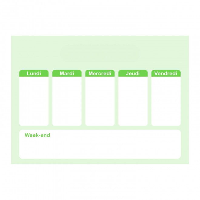 PLANNING AIMANTE PUBLICITAIRE 'CHECK' - vert - 30x21cm