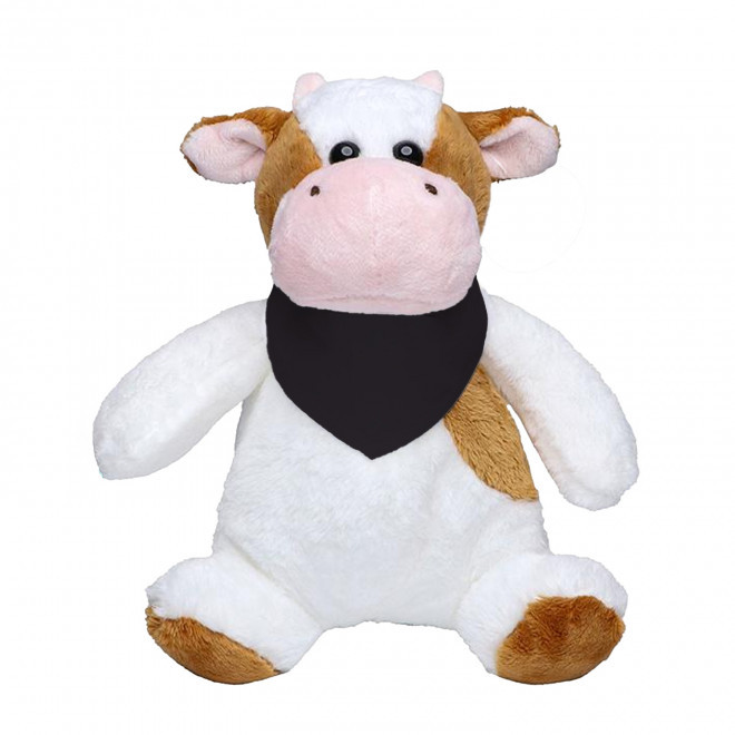 PELUCHE VACHE PERSONNALISABLE 'AMEUHLY BANDANA '  - noir