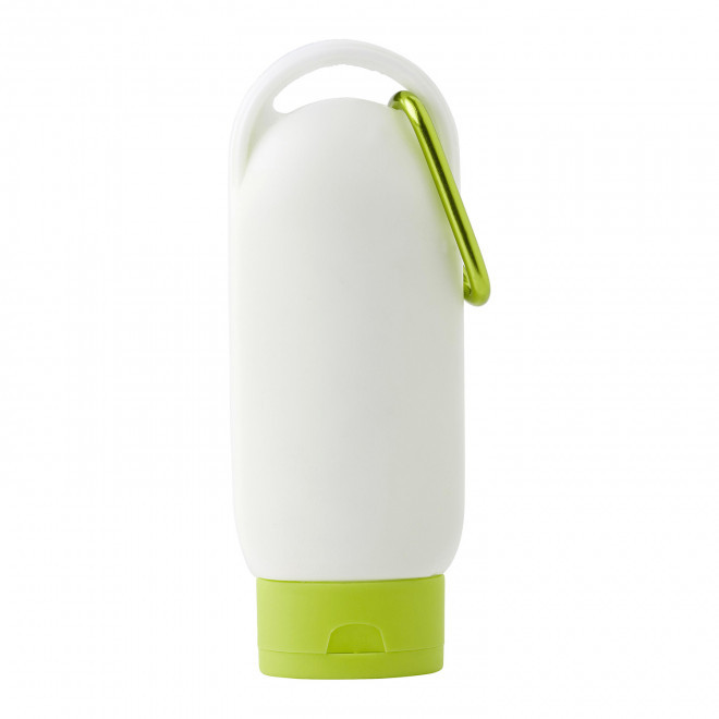 CREME SOLAIRE PERSONNALISABLE EN TUBE MOUSQUETON SFP30 60ML 'FIXSUN' - lime