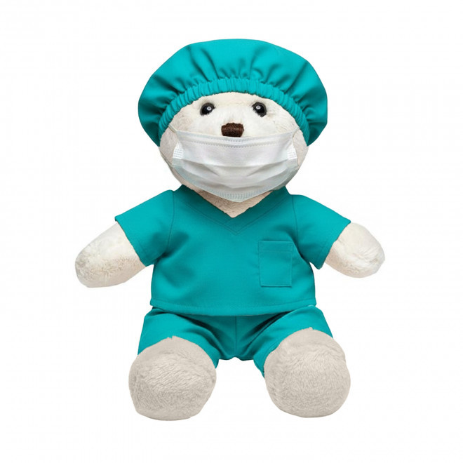 PELUCHE OURSON DOCTEUR PERSONNALISABLE 'CHIROURS' - crème