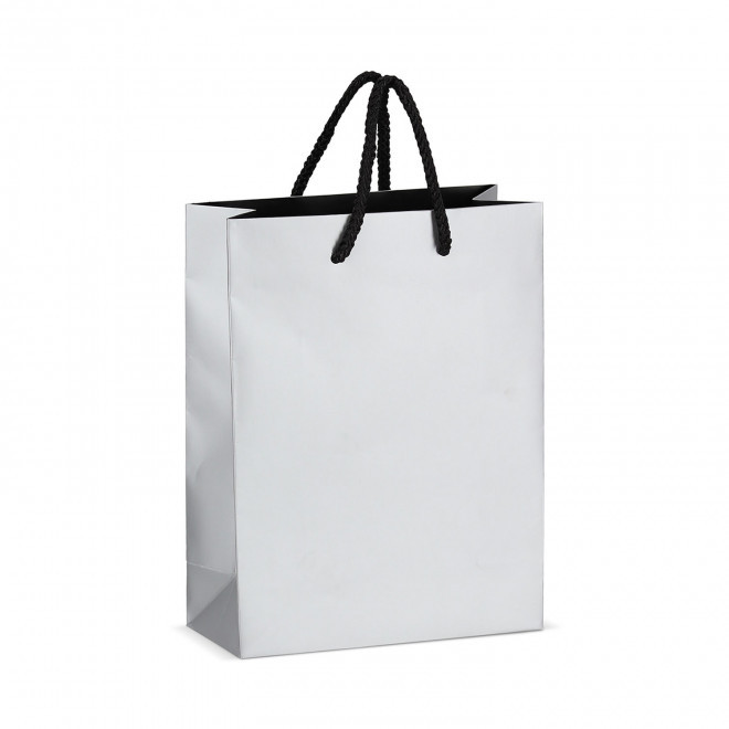 SAC CADEAU PAPIER FSC PERSONNALISABLE 'SOSOMA 18x8x24'  - argenté