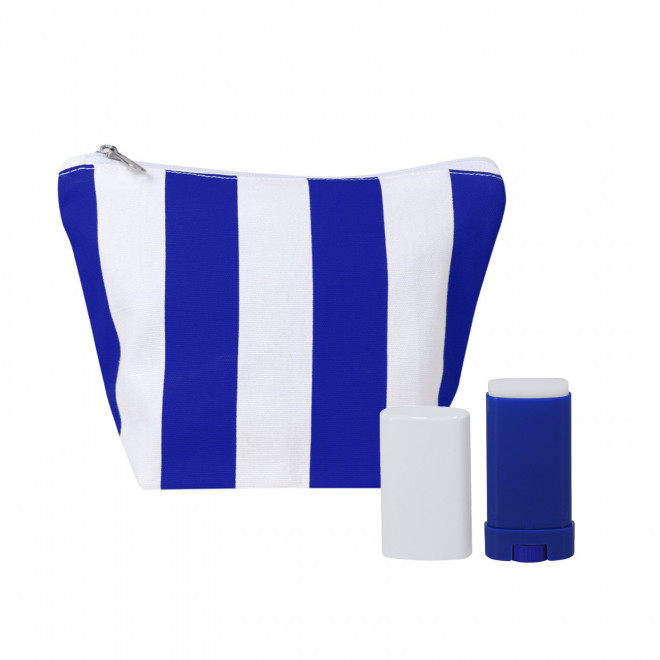 SET TROUSSE ET STICK SOLAIRE SPF30 PERSONNALISE 'SOLY' - bleu