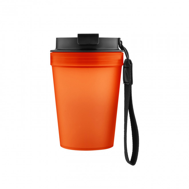 MUG SIMPLE PAROI PLASTIQUE 350ML PERSONNALISABLE 'MALTEAS' - orange