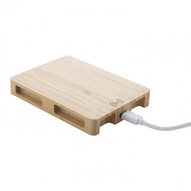 CHARGEUR PERSONNALISABLE SANS FIL 'PALETTO' - bois