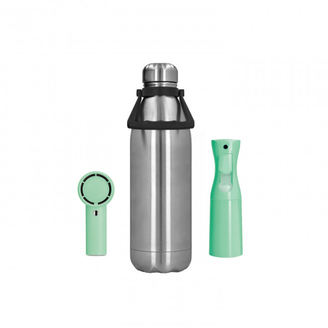 SET FRAICHEUR BOUTEILLE PERSONNALISABLE 'HYDRWA' - vert