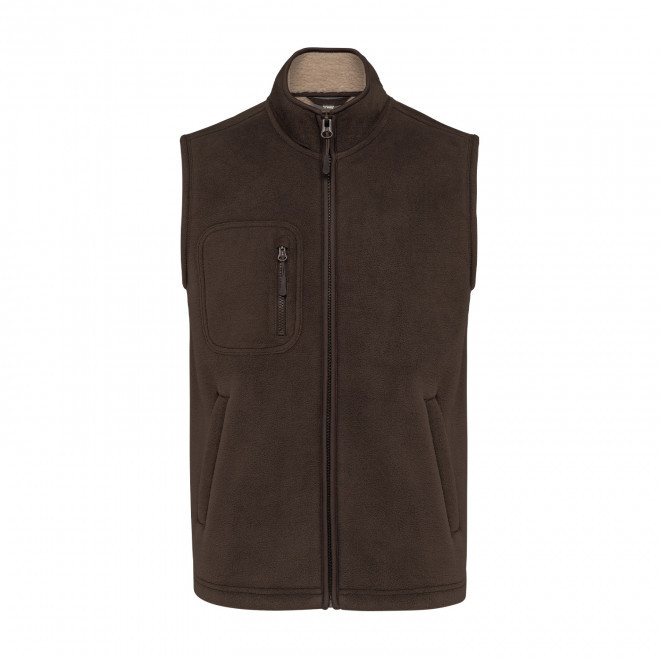 BODYWARMER POLAIRE SHERPA PERSONNALISABLE 'POLROX' - chocolat