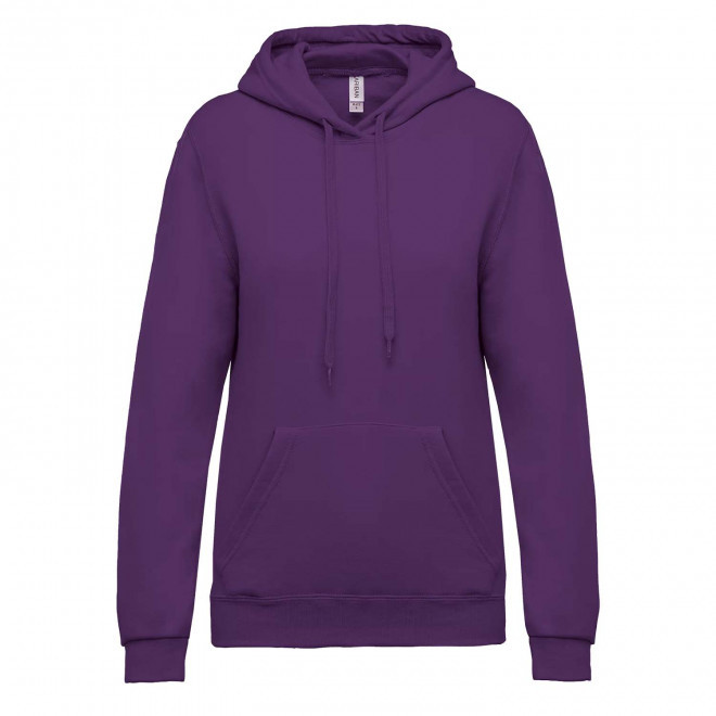 SWEAT-SHIRT PERSONNALISABLE FEMME CAPUCHE 'KARIHOOD' - violet foncé