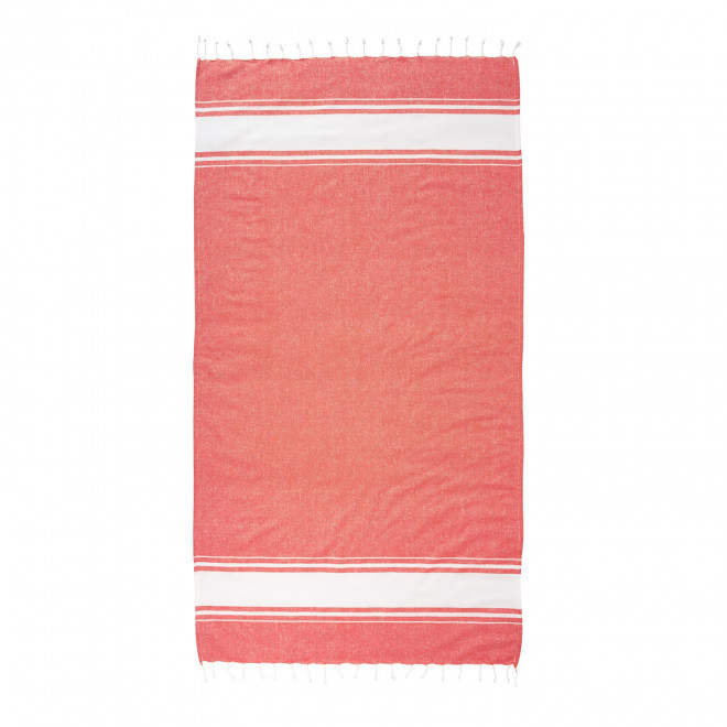 FOUTA PERSONNALISEE 'HORTENSE 180 RPET CLASSIC' ESAT - rouge