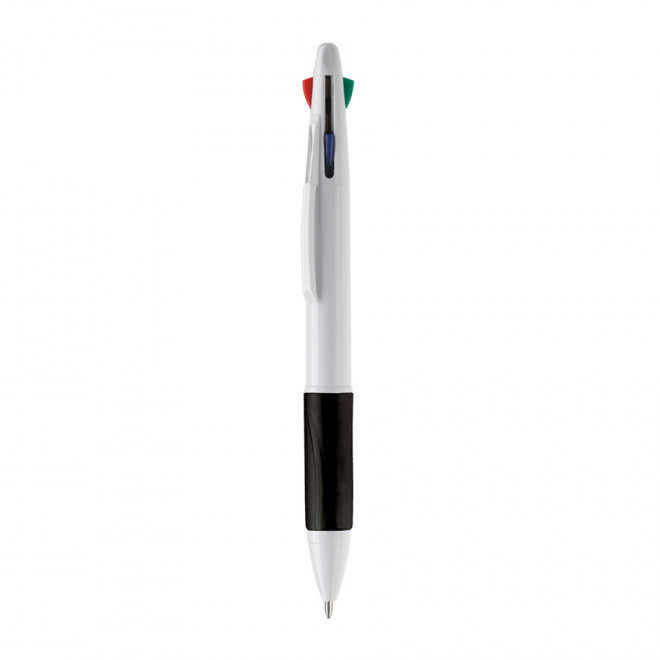 STYLO PERSONNALISÉ 4 COULEURS 'TERAMO' - blanc/noir