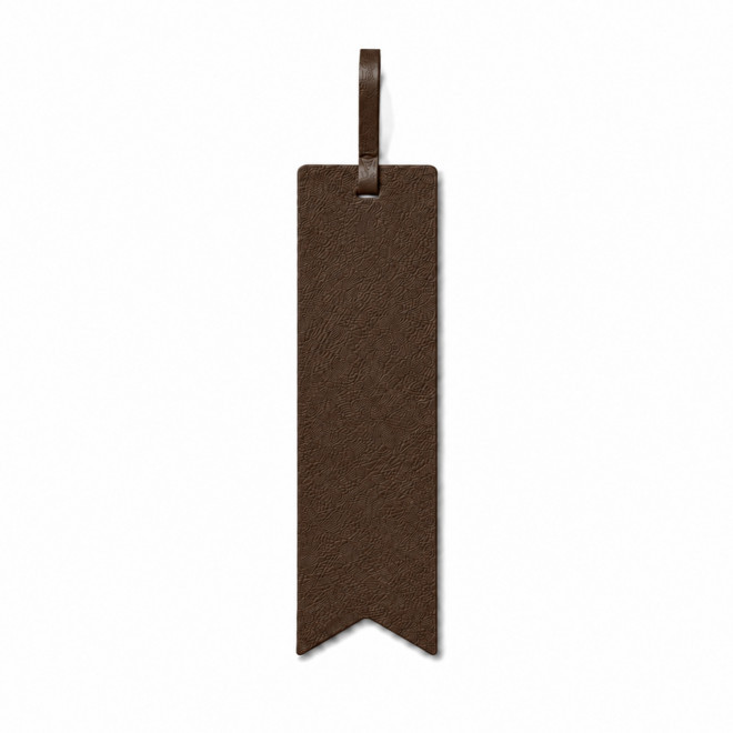 MARQUE PAGE PERSONNALISE EN CUIR RECYCLE 'FABY' - chocolat