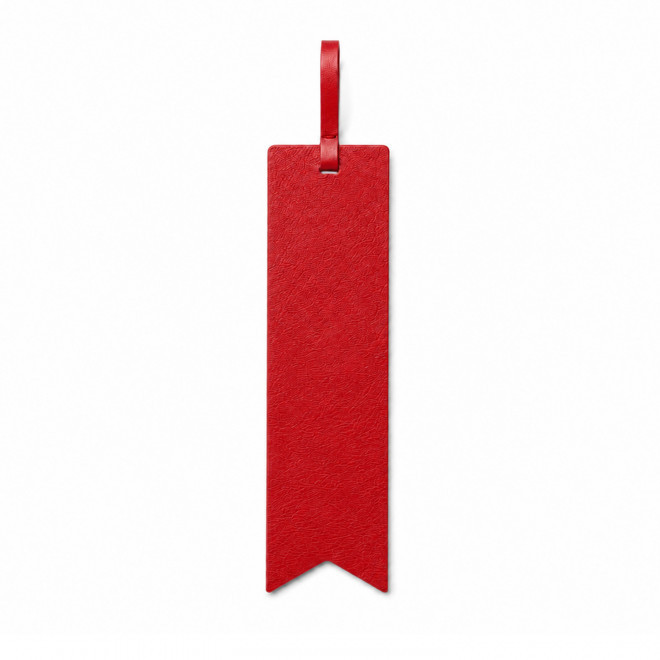 MARQUE PAGE PERSONNALISE EN CUIR RECYCLE 'FABY' - rouge