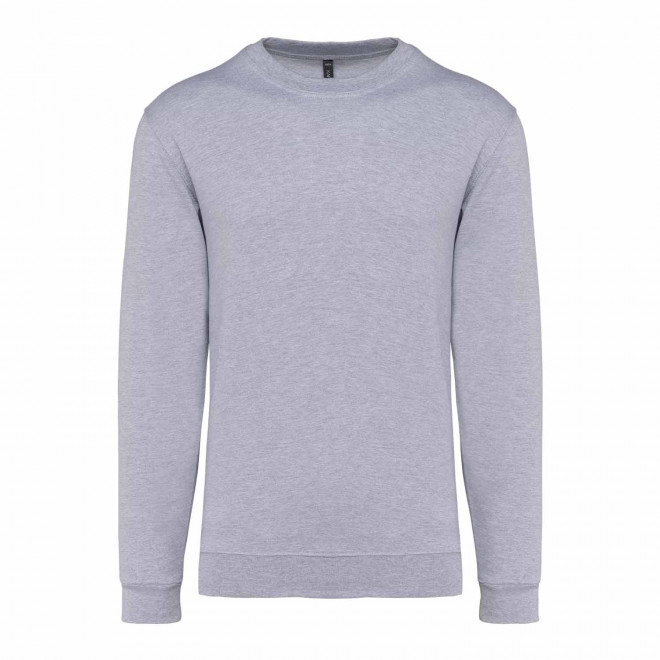 SWEAT-SHIRT MIXTE COL ROND PERSONNALISABLE 'KARIHOOD' - gris clair