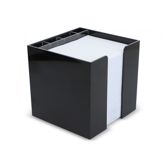 BLOC PAPIER POT A CRAYON PERSONNALISE 'CUBI POT' - noir