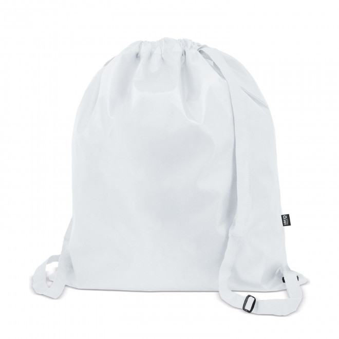 SAC A DOS CORDELETTES PLATES PUBLICITAIRE 'CROLY' - blanc