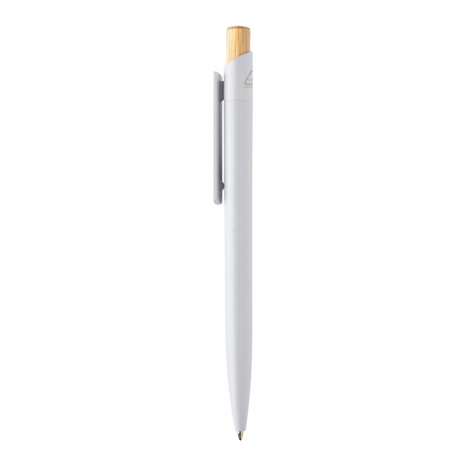 STYLO BILLE RABS ET BAMBOU PERSONNALISABLE 'ANDRATO' - blanc