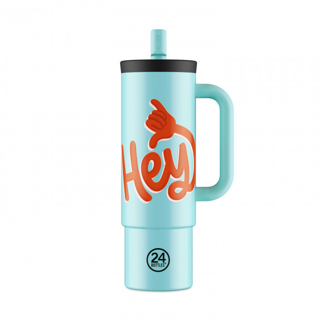 MUG 800 ML PERSONNALISABLE 'STRAW CUP 24BOTTLES' - hey bleu