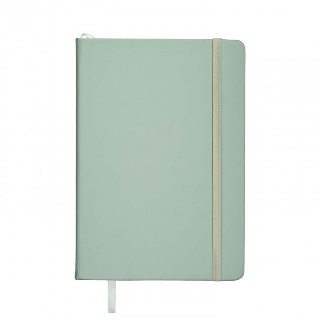 CARNET A5 EN PU PASTEL PERSONNALISABLE 'TOMASO' - vert pastel