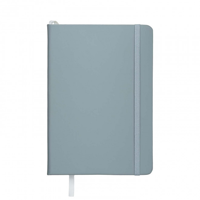 CARNET A5 EN PU PASTEL PERSONNALISABLE 'TOMASO' - bleu gris