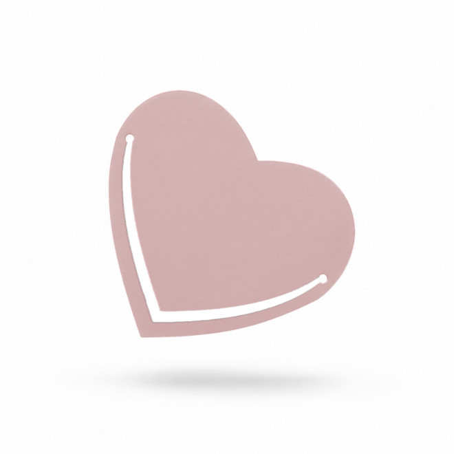 MARQUE PAGE PUBLICITAIRE COEUR EN CUIR RECYCLE 'FABY' - rose