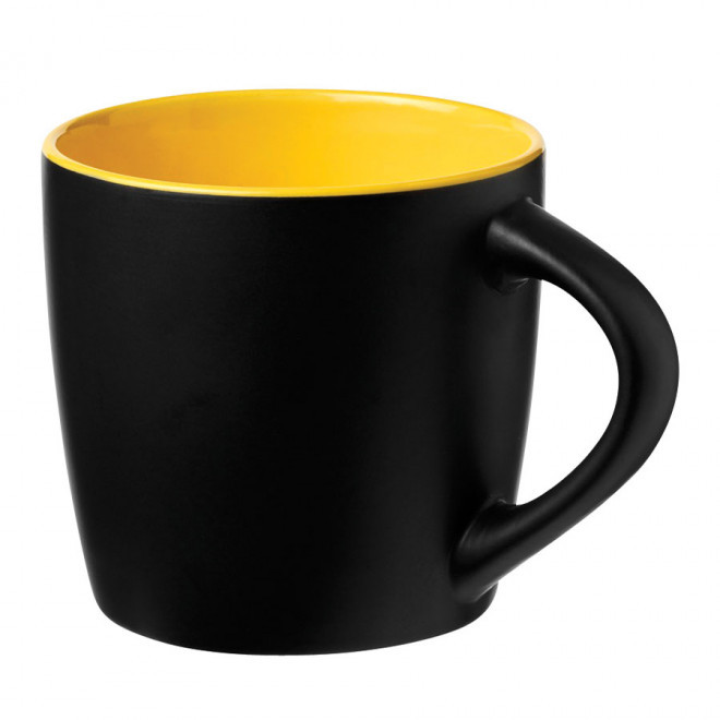 MUG PERSONNALISÉ EN CERAMIQUE 'COLLY NOIR' - noir/jaune