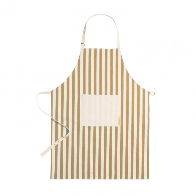 TABLIER RAYE PERSONNALISE 'KUIRTAL' - marron