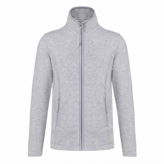 POLAIRE ZIPPE FEMME PERSONNALISABLE 'KARIPOL' - gris chiné