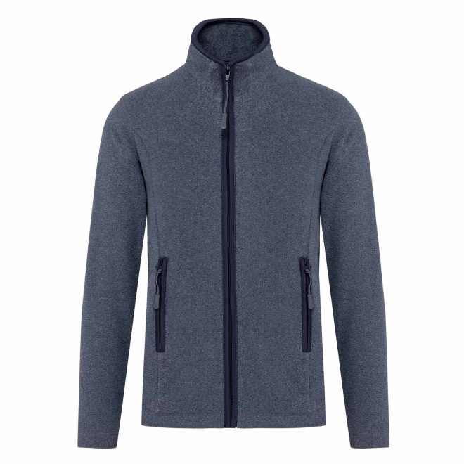 POLAIRE ZIPPE FEMME PERSONNALISABLE 'KARIPOL' - marine chiné