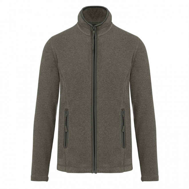 POLAIRE ZIPPE FEMME PERSONNALISABLE 'KARIPOL' - kaki chiné