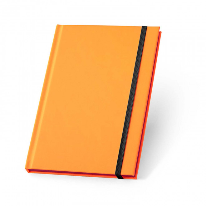 CARNET PERSONNALISABLE A5 EN PU FLUO 'TOMASO' - orange