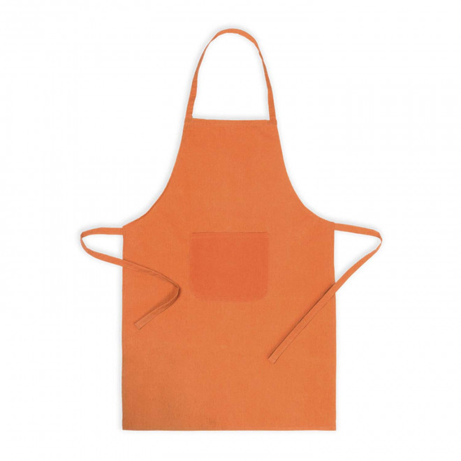 TABLIER 1 POCHE PERSONNALISABLE 'KELINE' - orange
