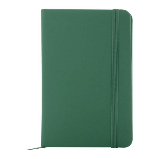 CARNET A6 PU RECYCLE NON LIGNE PERSONNALISABLE 'LUGGATE' - vert